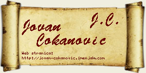 Jovan Čokanović vizit kartica